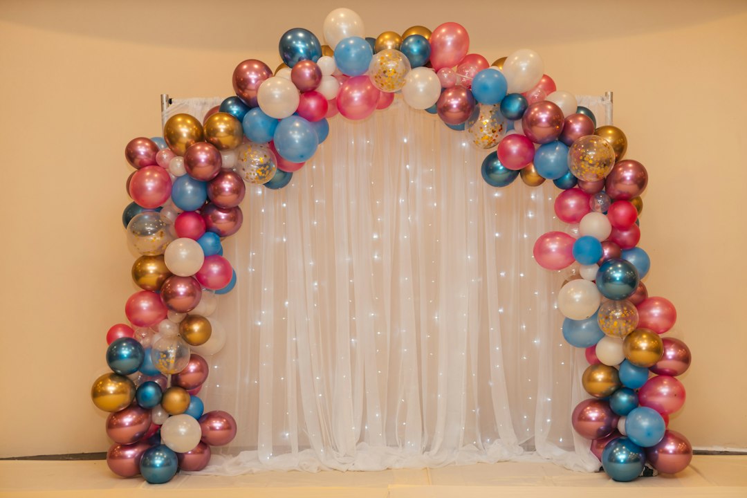 Colorful balloon installation